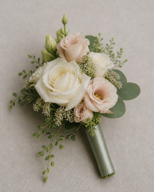 Corsage Roze-Wit